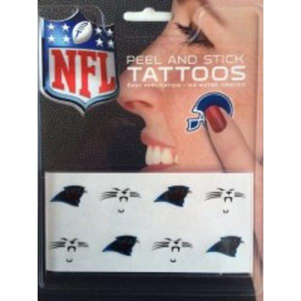 TAT0802 1 in. Carolina Panthers Peel & Stick Tattoo Set - 8 Piece