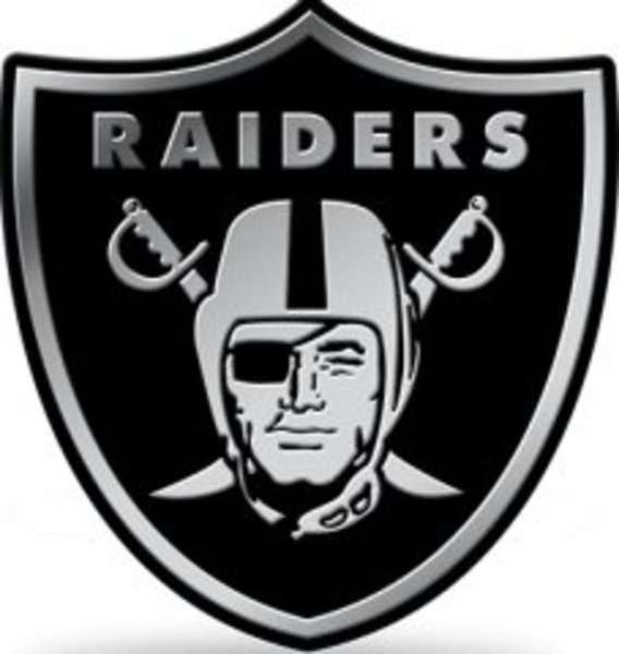 MEM1701 3.25 x 3.25 in. Oakland Raiders Chrome Auto Emblem