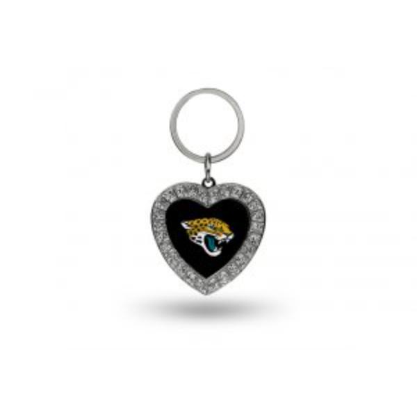 MKH0901 Jacksonville Jaguars Bling Rhinestone Heart Keychain