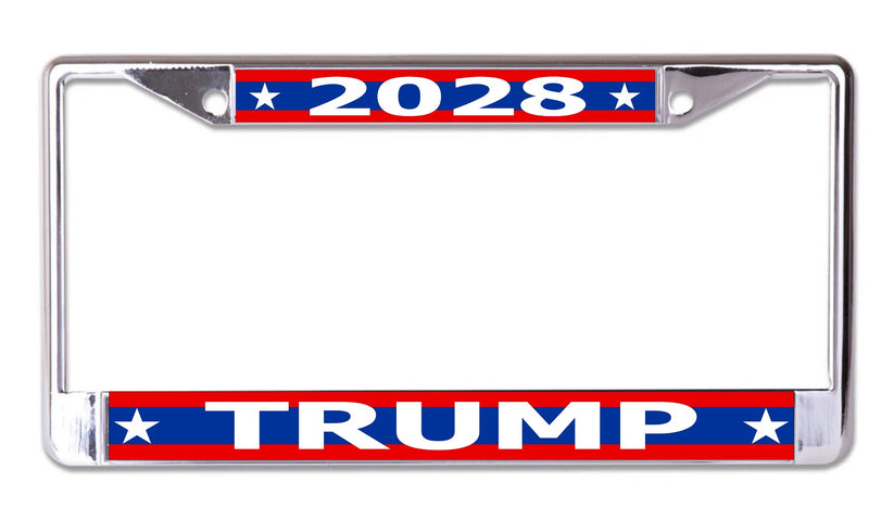 LPO8321 6 x 12 in. Trump 2028 Chrome License Plate Frame