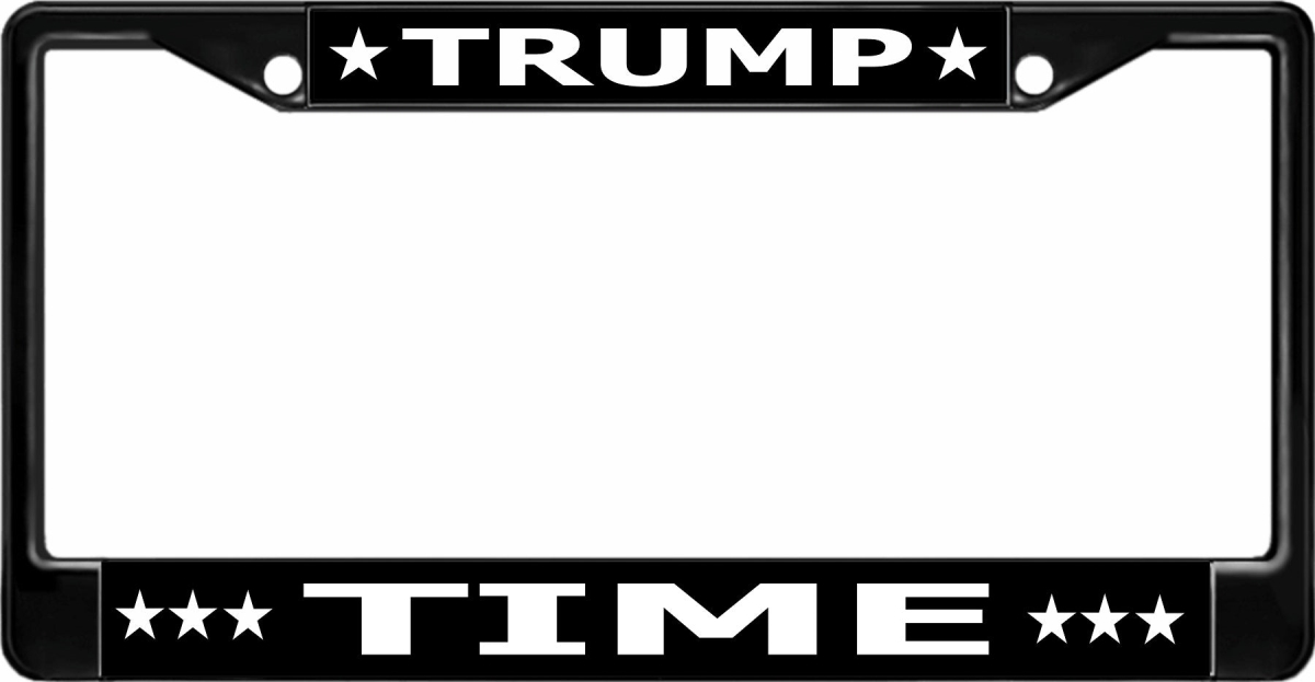 LPO8284 6 x 12 in. Trump Time License Plate Frame, Black