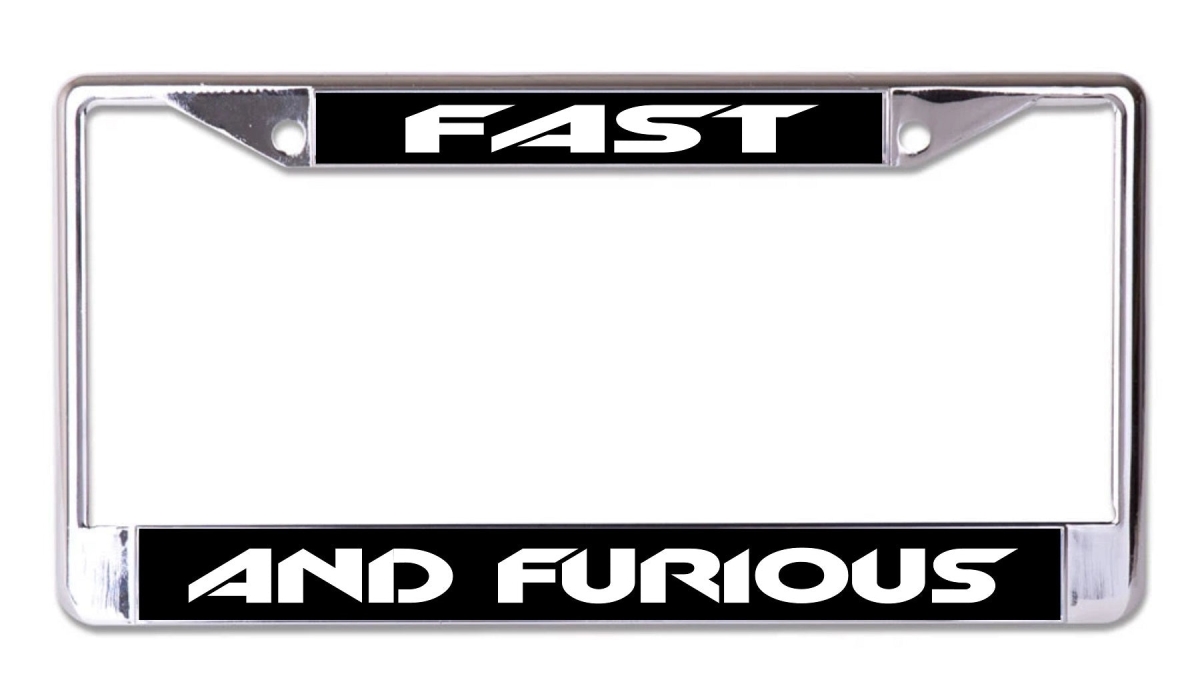LPO8269 6 x 12 in. Fast & Furious Chrome License Plate Frame