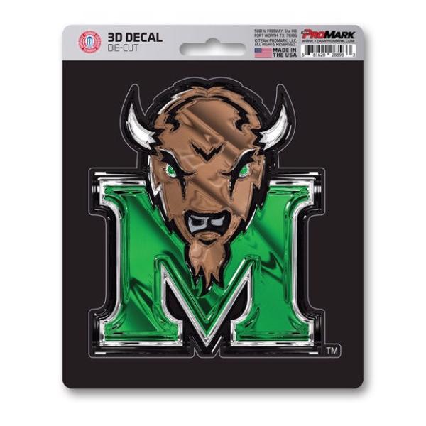 SLS62850 5 x 4 in. Marshall Thundering Herd Die Cut 3D Decal