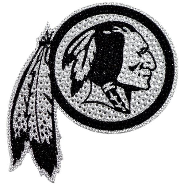 BENF31 6 x 6 in. Washington Redskins Diamond Bling Auto Emblem