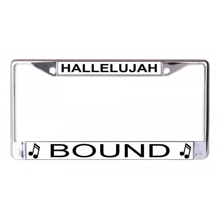 LPO8295 6 x 12 in. Hallelujah Bound Chrome License Plate Frame