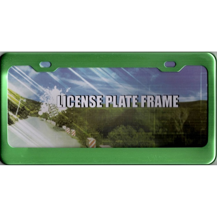 BF-401GN 6 x 12 in. Green Anodized Aluminum License Plate Frame