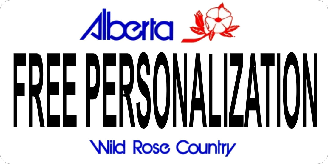 LPO8300 0.03 in. Alberta Wild Rose Country Custom License Plate