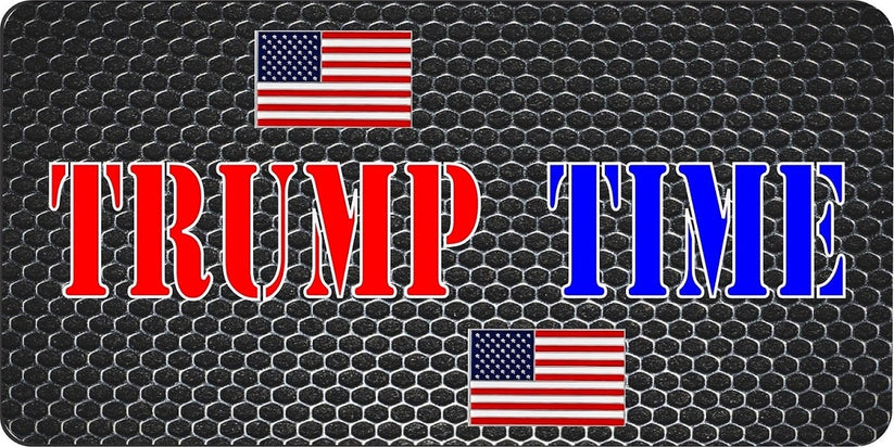 LPO8307 6 x 12 in. Trump Time On Mesh Pattern Photo License Plate