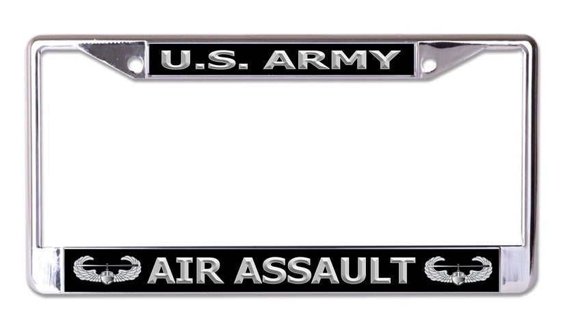 LPO8355 U.S. Army Air Assault Chrome License Plate Frame