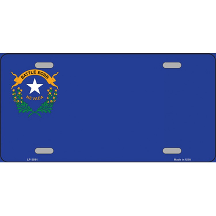LP-3591 6 x 12 in. Nevada State Flag Offset Metal License Plate