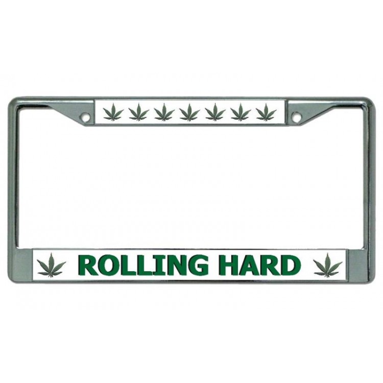 LPO3986 6 x 12 in. Rolling Hard Chrome License Plate Frame