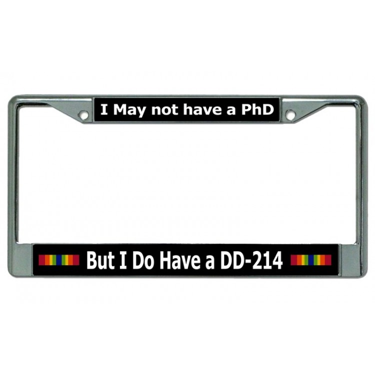 LPO4002 6 x 12 in. DD-214 Chrome License Plate Frame