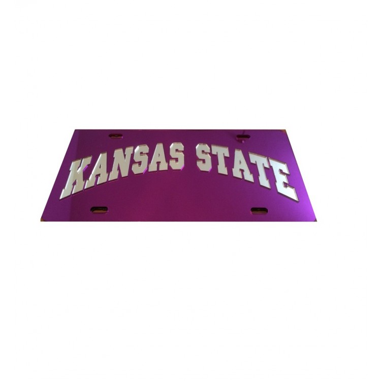 LM00008 Kansas State Wildcats Purple Laser License Plate