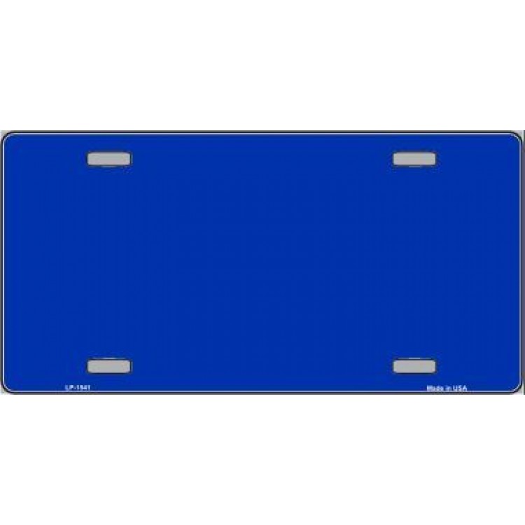 LP-1541 6 x 12 in. Royal Blue Solid Print Metal License Plate