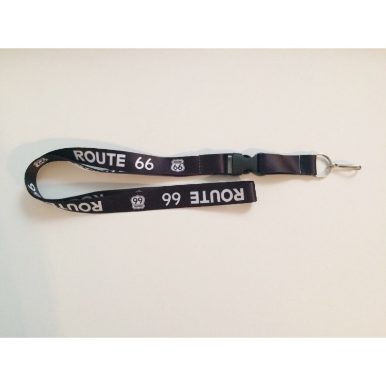 Picture of 212 Main JJWS0001 Route 66 Black Lanyard with Detachable Key Ring