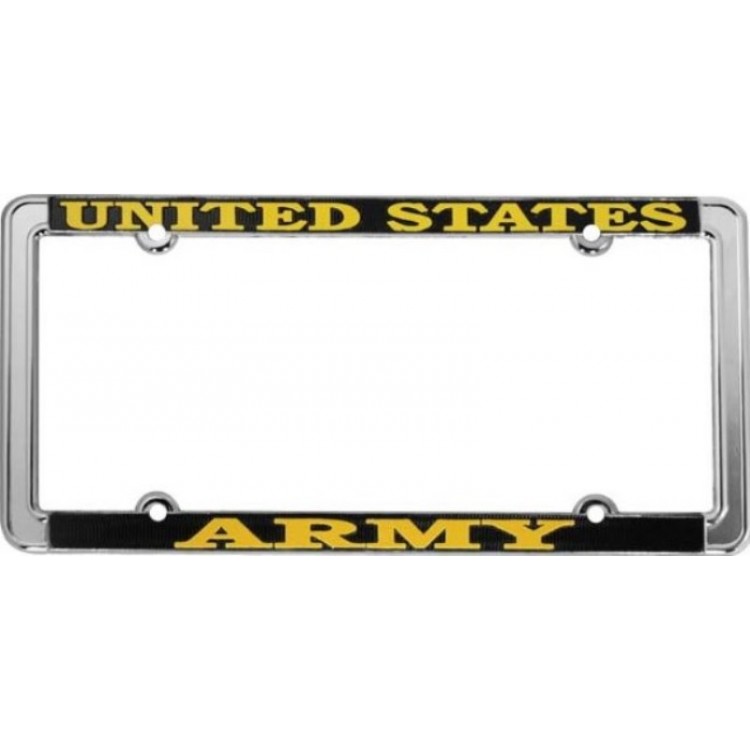 LFTH-01 6 x 12 in. United States Army Thin Rim Chrome License Plate Frame