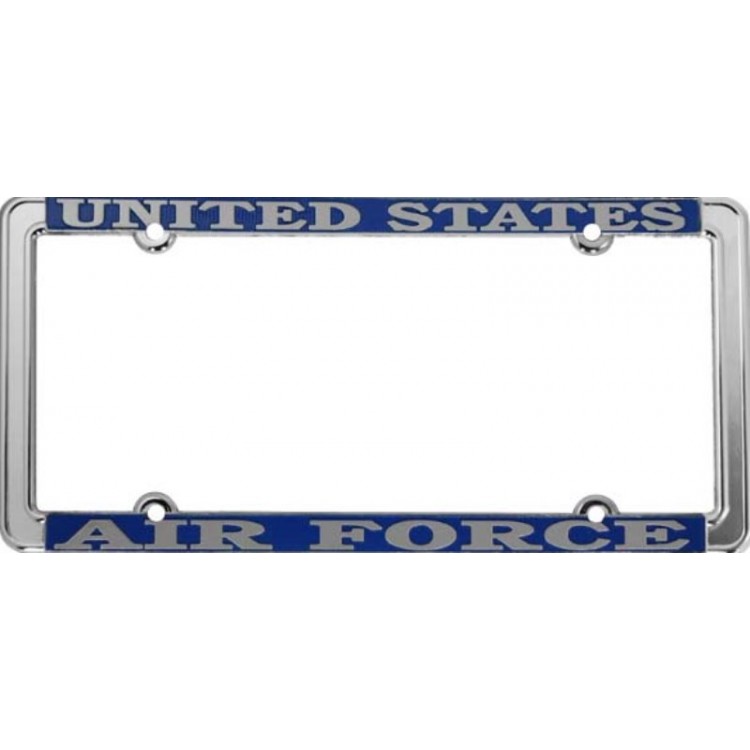 LFTH-02 6 x 12 in. United States Air Force Thin Rim Chrome License Plate Frame