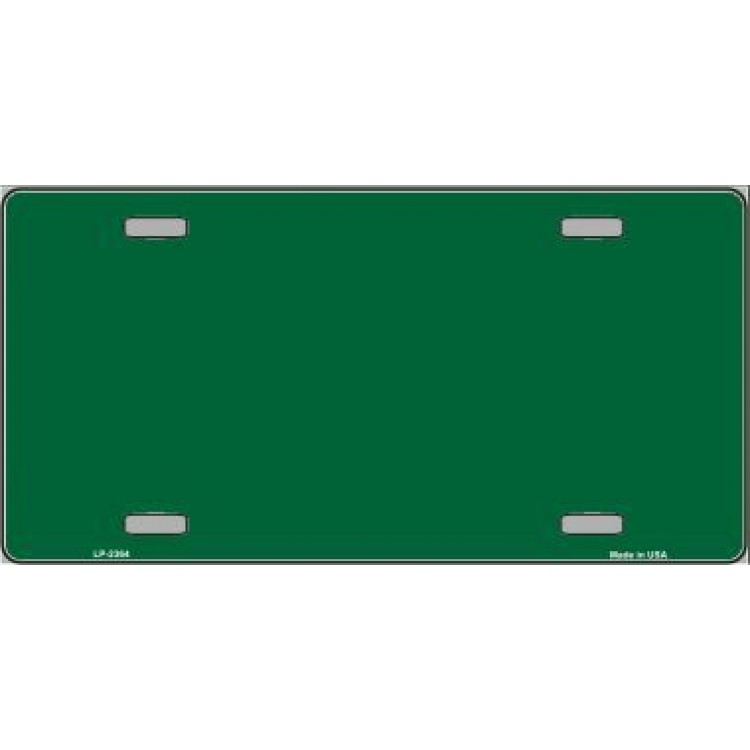 LP-2364 6 x 12 in. Green Solid Background Metal License Plate