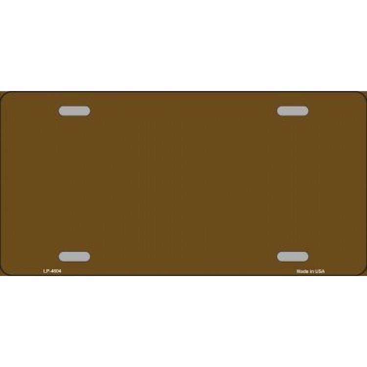 LP-4604 6 x 12 in. Brown Solid Background Metal License Plate