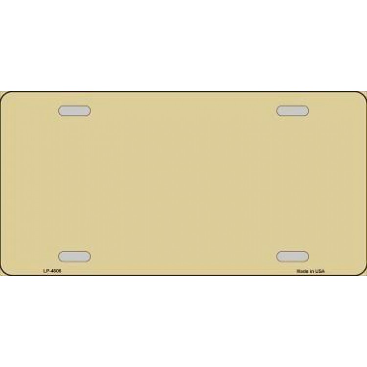 LP-4605 6 x 12 in. Tan Solid Background Metal License Plate