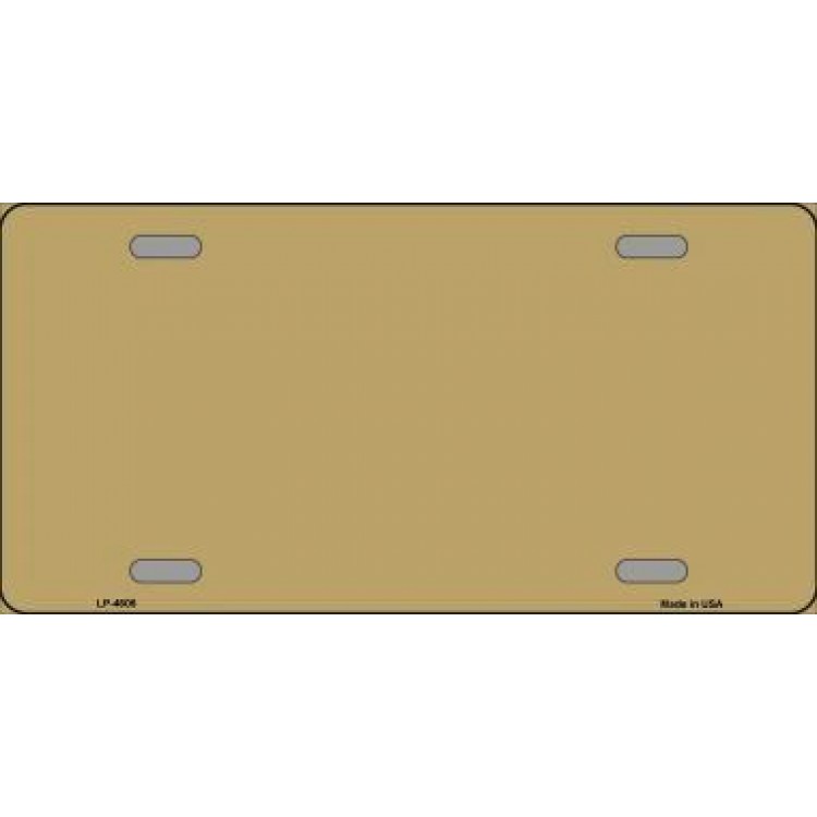 LP-4606 6 x 12 in. Gold Solid Background Metal License Plate