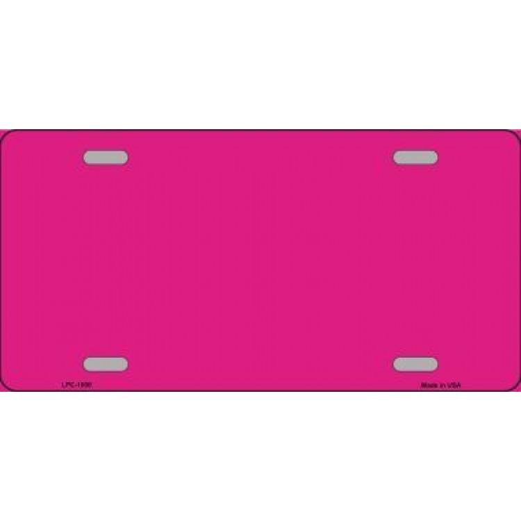 LPC-1000 6 x 12 in. Metallic Pink Solid Background Metal License Plate