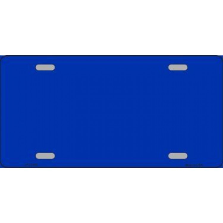 LPC-1002 6 x 12 in. Metallic Blue Solid Background Metal License Plate