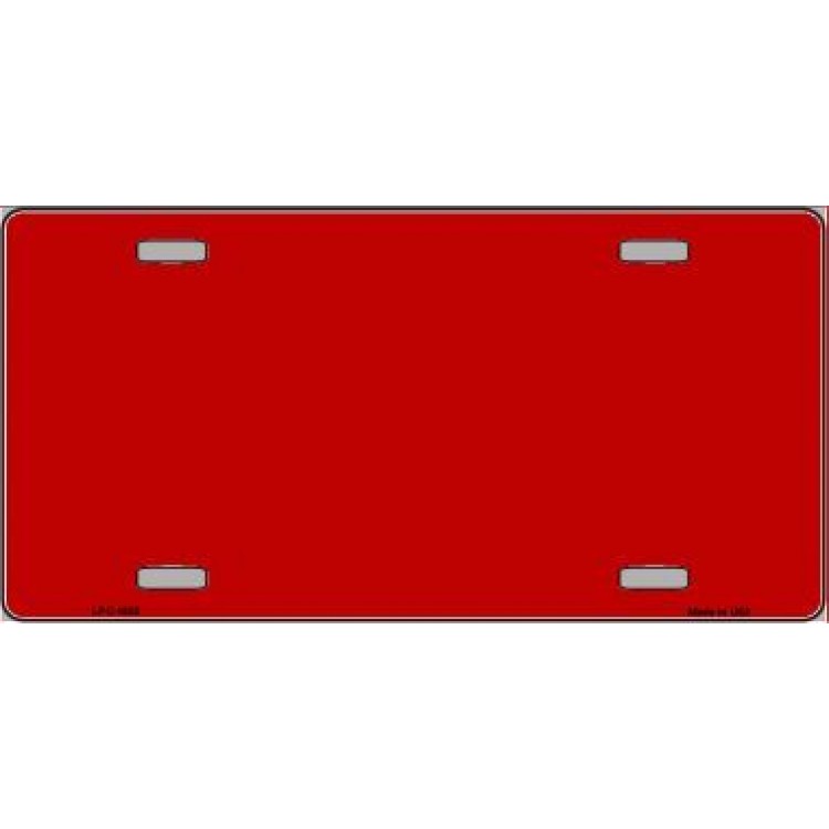 LPC-1005 6 x 12 in. Metallic Red Solid Background Metal License Plate