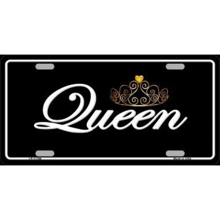 LP-11766 6 x 12 in. Queen Metal License Plate