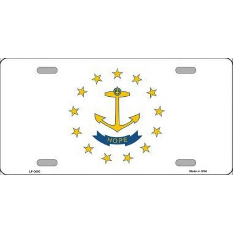 LP-3600 6 x 12 in. Rhode Island State Flag Metal License Plate