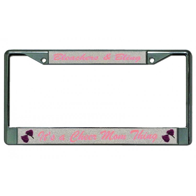 LPO4034 6 x 12 in. Its a Cheer Mom Thing Chrome License Plate Frame