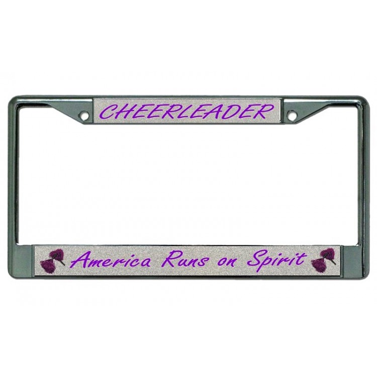 LPO4035 6 x 12 in. Cheerleader Chrome License Plate Frame