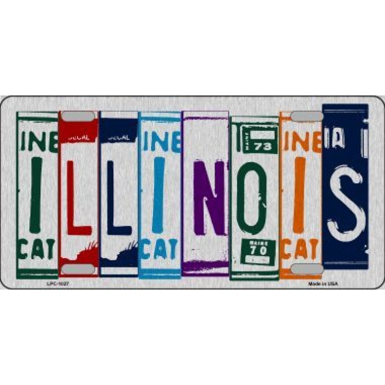 LPC-1027 6 x 12 in. Illinois Cut Style Metal License Plate