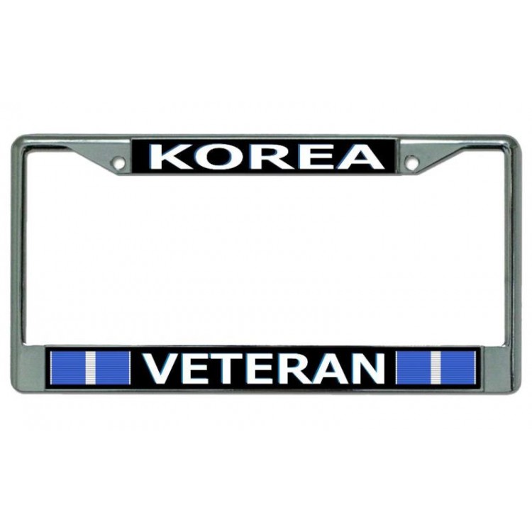 LPO4078 6 x 12 in. Korea Veteran Chrome License Plate Frame
