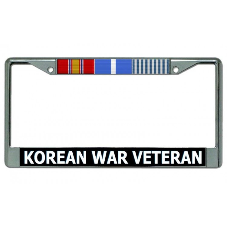LPO4079 6 x 12 in. Korean War Veteran Chrome License Plate Frame