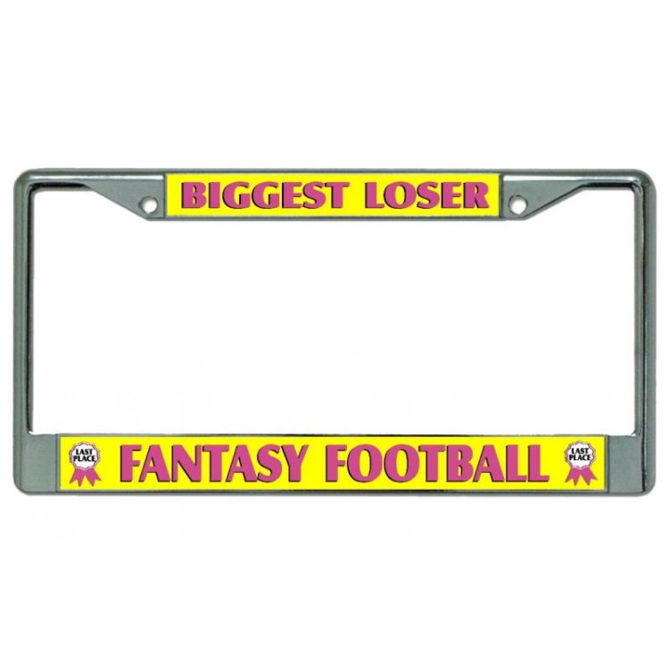 LPO4095 6 x 12 in. Biggest Loser Fantasy Football Chrome License Plate Frame