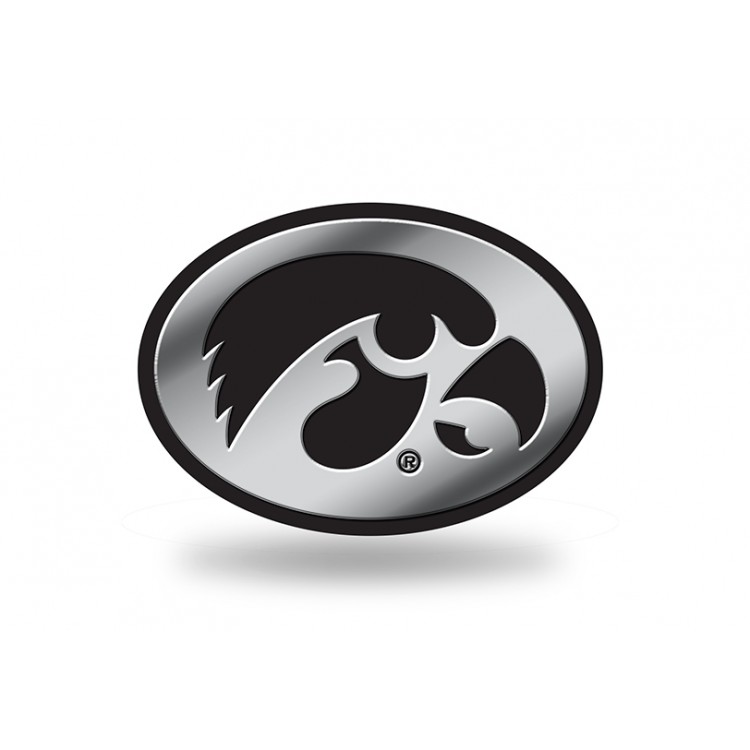 MEM250103 3.75 x 2.75 in. Iowa Hawkeyes Chrome Auto Emblem