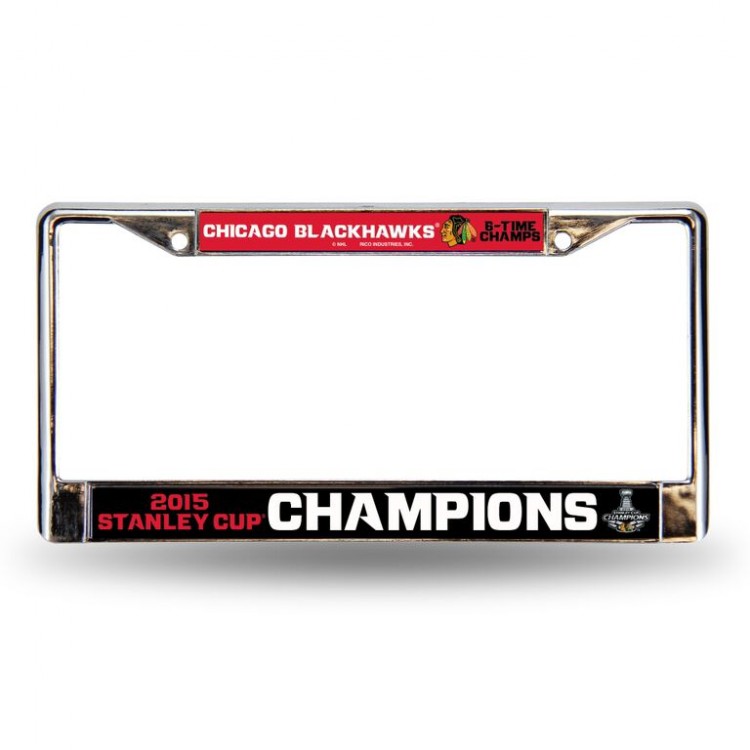 Chicago Blackhawks 2015 Champs Chrome License Plate Frame