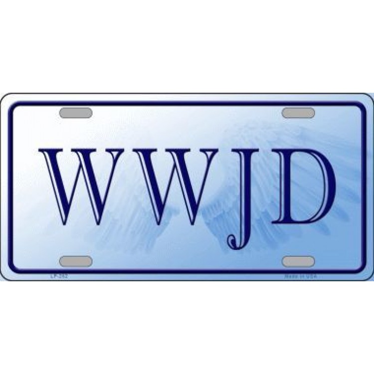 LP-252 6 x 12 in. WWJD What Would Jesus Do Metal License Plate