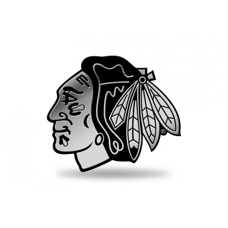 MEM7701 3 x 3 in. Chicago Blackhawks Chrome Auto Emblem