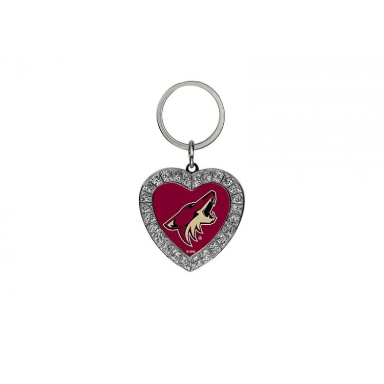 MKH6801 Arizona Coyotes Bling Rhinestone Heart Key Chain