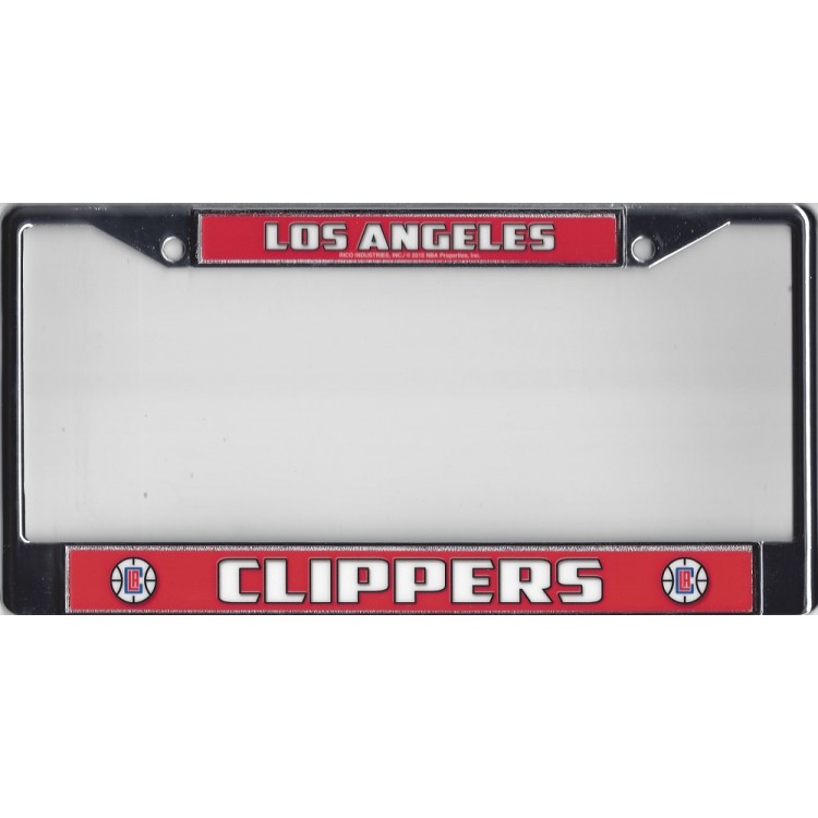 FC75013 6 x 12 in. Los Angeles Clippers Chrome License Plate Frame, Free Screw Caps