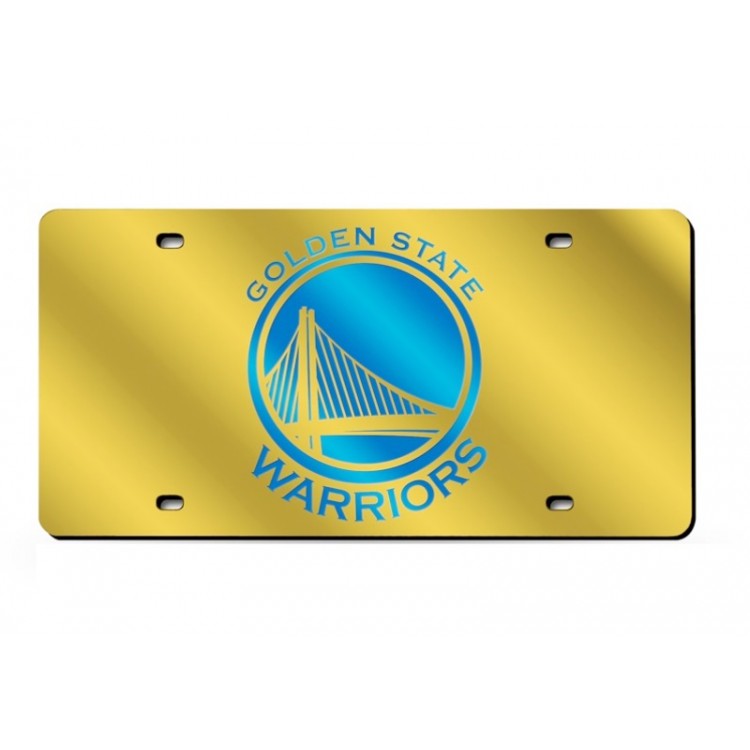 Picture of 212 Main LZC96001 6 x 12 in. Golden State Warriors Logo Gold Laser License Plate