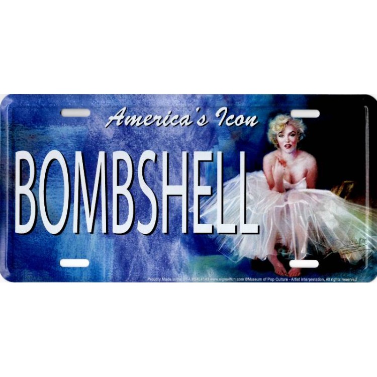 6 x 12 in. Marilyn Monroe Bombshell Metal License Plate