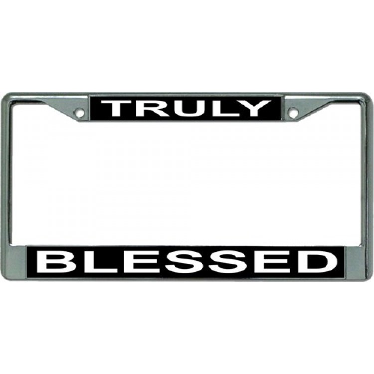 LPO3309 6 x 12 in. Truly Blessed Chrome License Plate Frame