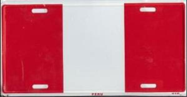 PERUFLAG 6 x 12 in. Peru Flag License Plate