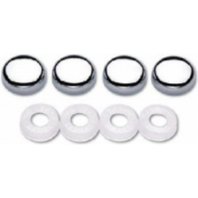 C82030 Chrome License Plate with Caps & Bolt Screw Covers, Set of 4