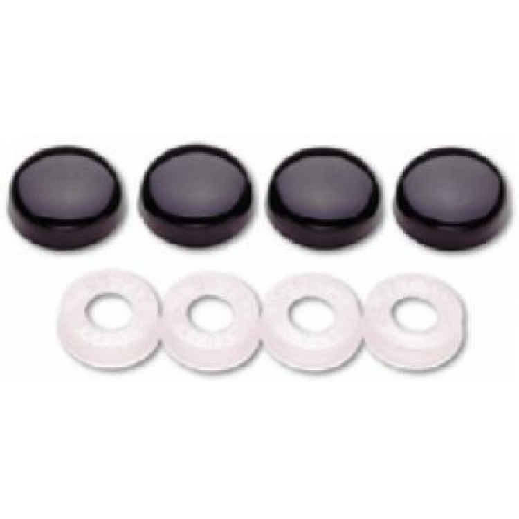 Black License Plate with Caps & Bolt Screw Covers, Set of 4