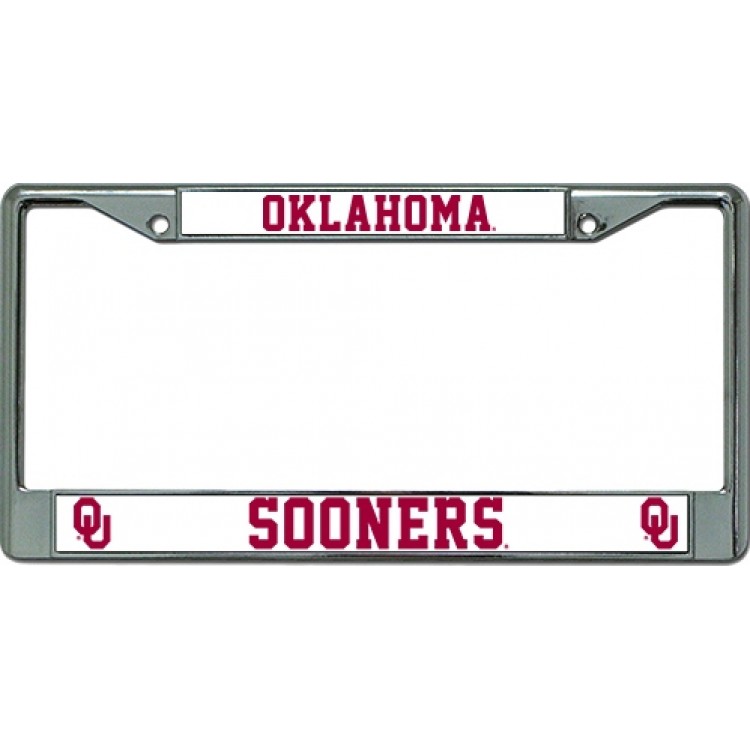 FC230202 Oklahoma Sooners Chrome License Plate Frame