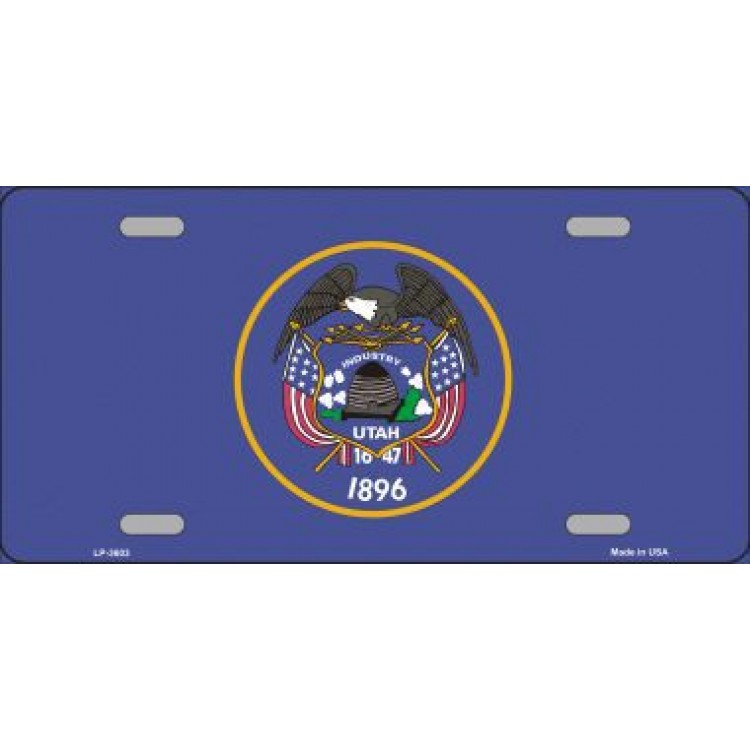 LP-3603 6 x 12 in. Utah State Flag Metal License Plate